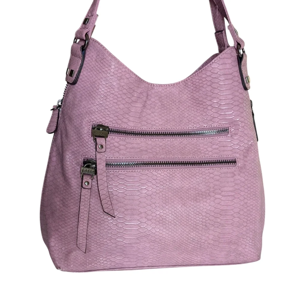 Nicole Miller Faux Leather Hobo Bag